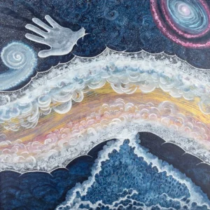 Tableau sédentaire S-1001 - acrylique sur toile, vernis. (80 x 80 cm) - (c) Elvire Parazols